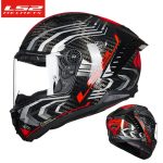 Full Face Motorcycle Helmets ls2 ff805 racing carbon fiber helmet cascos para moto double D-ring motorbike helmet