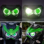 Motorcycle Accesorios Angel Eye LED Headlight Assembly Projector HID Xenon Head Light Faros Led Moto For Kawasaki Z800 Z250 Z300